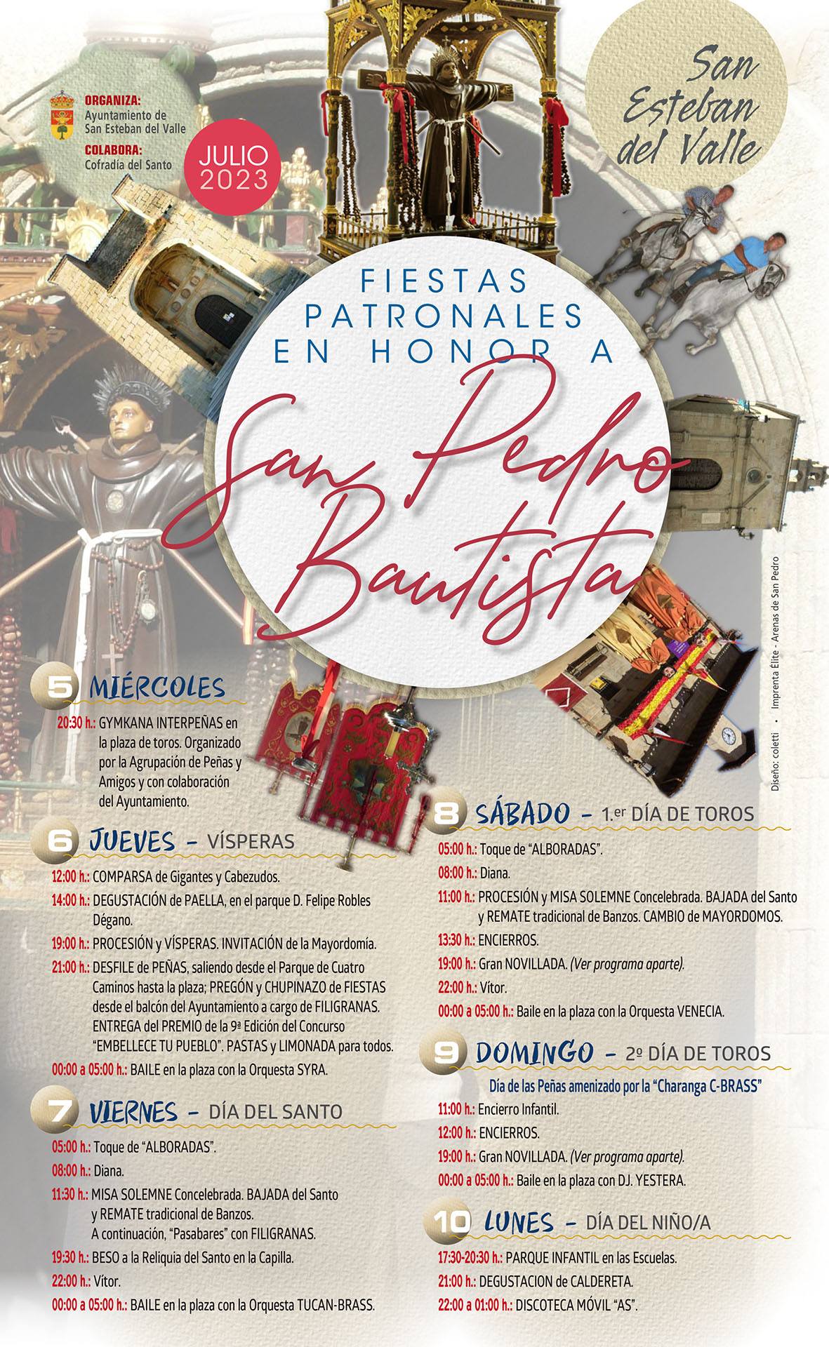 Fiestas patronales en honor a San Pedro Bautista (verano) 2023 San Esteban del Valle